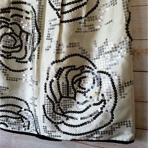 RARE! Etcetera Silk/Wool Sequined Fully Lined Pleated Skirt - Picture 6 of 8